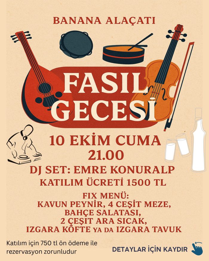 10 Ekim Cuma 21:00 - Banana Fasıl Gecesi